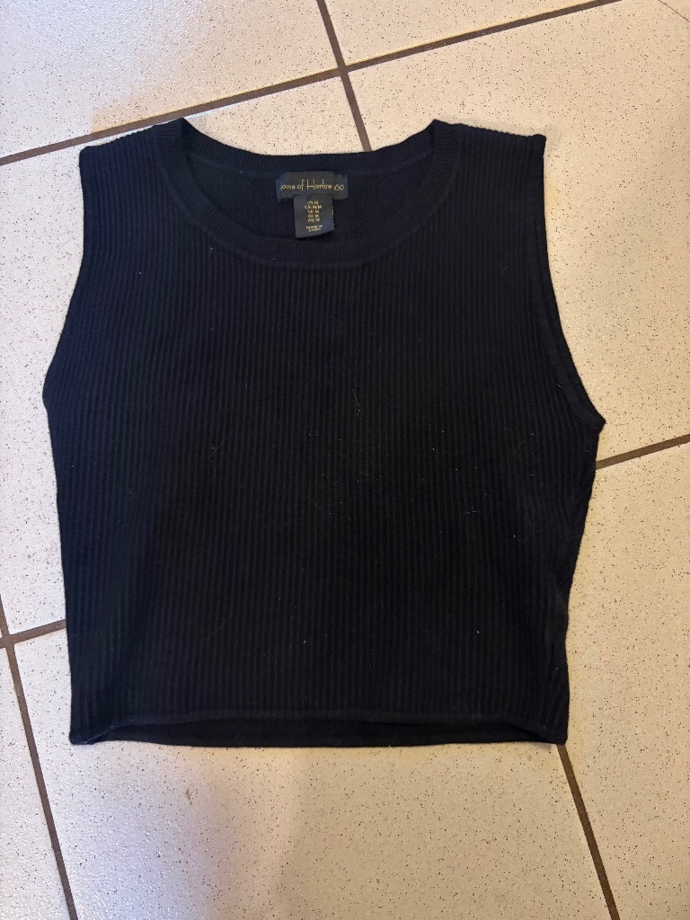 House of Harlow Ribbed Black Tank